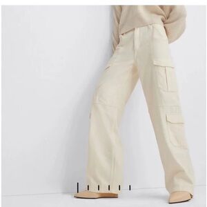 rag & bone Cream Wide-Leg Cargo Jeans